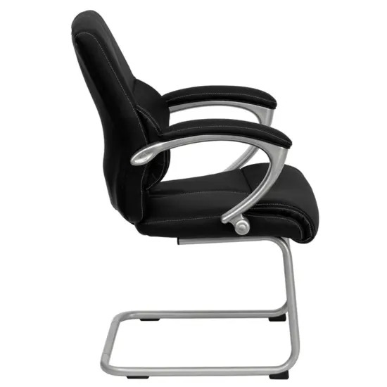 Emma and Oliver Leather Executive Side Chair Black {4}