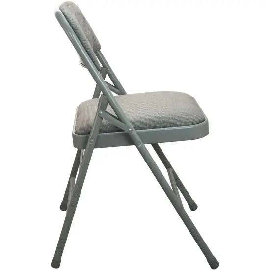 Emma and Oliver 4-pack Padded Metal Folding Chair - Fabric Seat GreyFabric/GreyMetal {4}