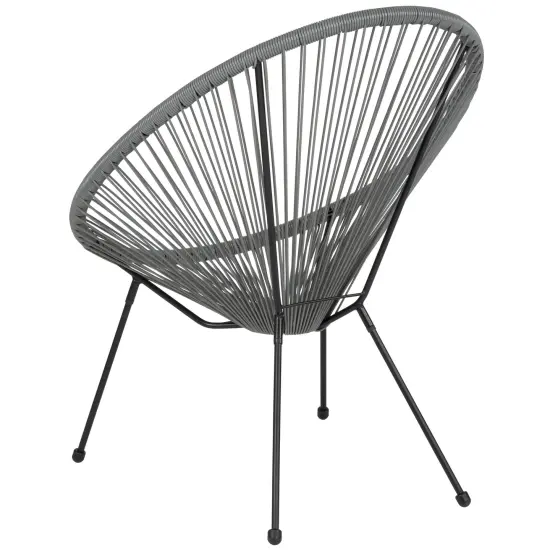 Emma and Oliver Papasan Bungee Lounge Chair Grey {4}