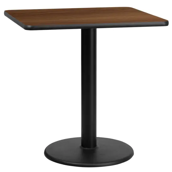 Emma and Oliver 30" Square Laminate Table Top with 18" Round Table Height Base Black {7}