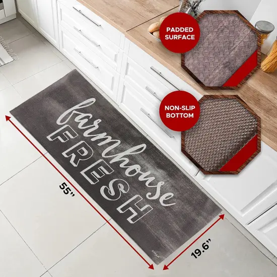 20"x55" Oversized Cushioned Anti-Fatigue Kitchen Runner Mat (Farmhouse Fresh) {5}