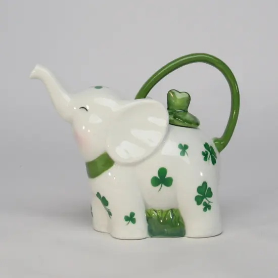 Ceramic Shamrock Design Elephant Teapot, Home D&eacute;cor, Gift for Her, Gift for Mom, Kitchen D&eacute;cor, Irish Saint Patrick&rsquo;s Day D&eacute;cor {4}