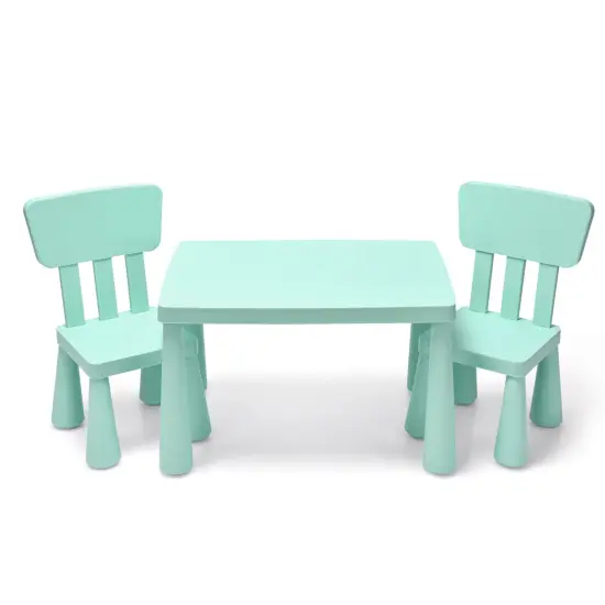 3 Pieces Toddler Multi Activity Play Dining Study Kids Table and Chair Set Green {1}