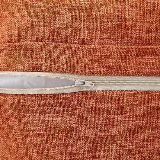 Set of 2 Fall Pillow Covers 18 x 18 Burnt Orange Pillow Covers with Coconut Buttons Fall Decorations for Home {2}