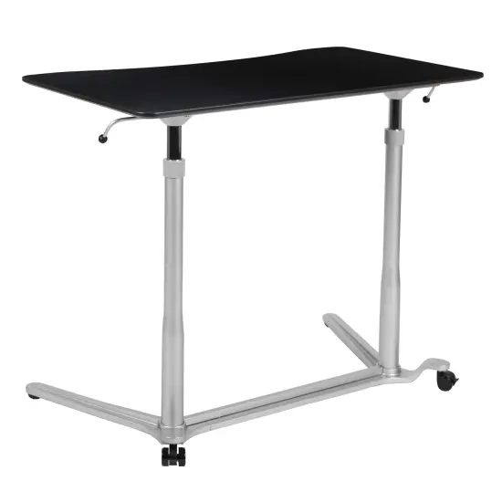 Emma and Oliver Sit-Down, Stand-Up Ergonomic Computer Desk - Standing Desk Black {1}