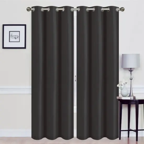 Madonna Foam-Backed Blackout Curtain Panels with Grommets Sage {7}