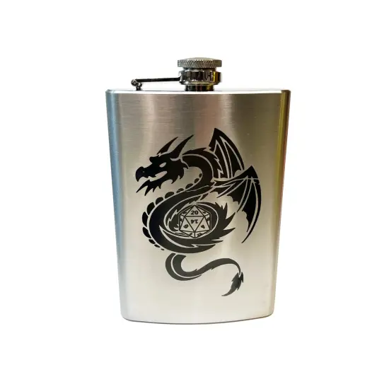 8oz Dragon D20 Stainless Steel Flask {1}