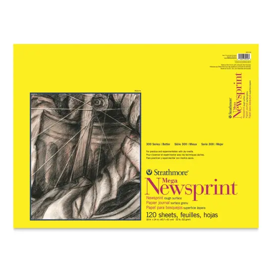 Strathmore 300 Series Newsprint Pad - Rough, 120 Sheets, 18" x 24" {1}