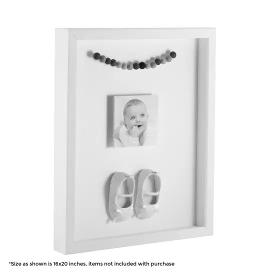 ArtToFrames 10x10 Inch Shadow Box Picture Frame, with a Satin White 1" Wide Shadowbox frame and Super White Mat Backing (4655) {2}