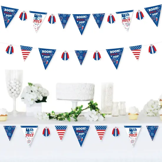 Big Dot of Happiness Firecracker 4th of July - DIY Red, White and Royal Blue Party Pennant Garland Decoration - Triangle Banner - 30 Pieces {3}