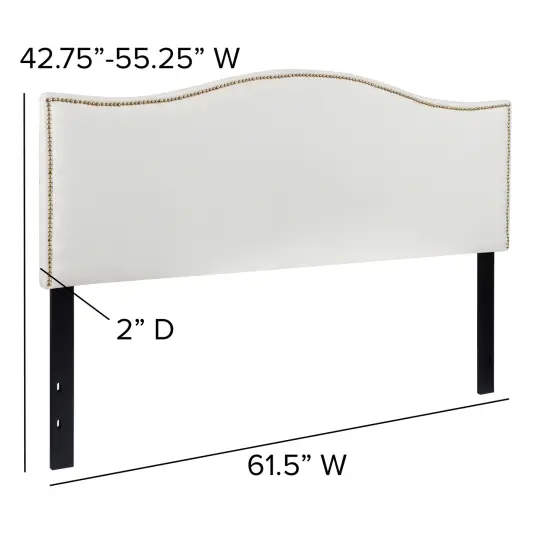 Emma and Oliver Arched Headboard with Accent Nail Trim {9}