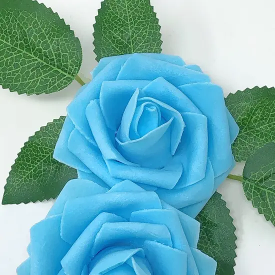 Wrapables Artificial Rose Flower, Real Touch Flowers for DIY Wedding Bouquets and Centerpieces Light Blue {3}