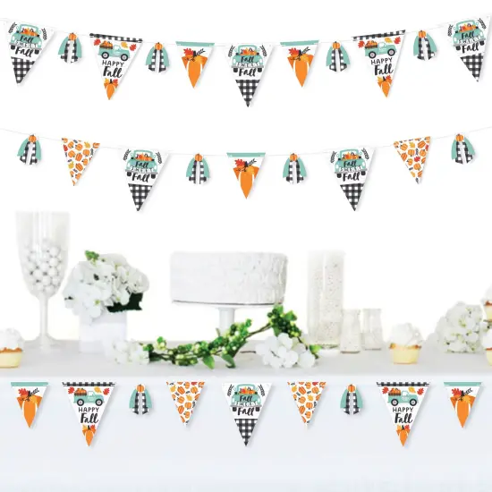 Big Dot of Happiness Happy Fall Truck - DIY Harvest Pumpkin Party Pennant Garland Decoration - Triangle Banner - 30 Pieces {3}