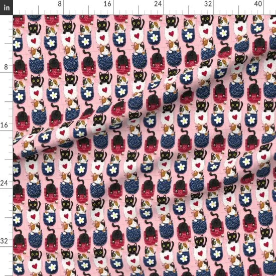 Various Fabrics by the Yard or Fat Quarter Whimsical Kittens Cat Custom Printed Fabric by Spoonflower {1}