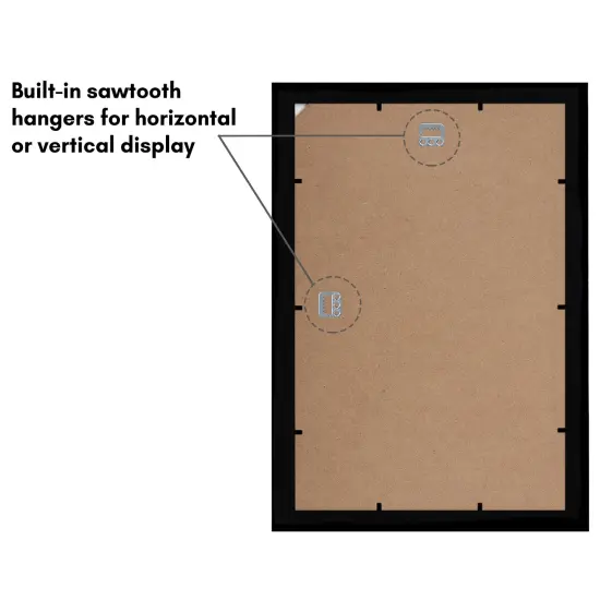 Americanflat Gallery Picture Frame - Set of 2 - Photo Frame for Wall Decor - Shatter Resistant Glass - Adjustable Hanging Hardware - Includes Easel for Tabletop Display - Black {6}