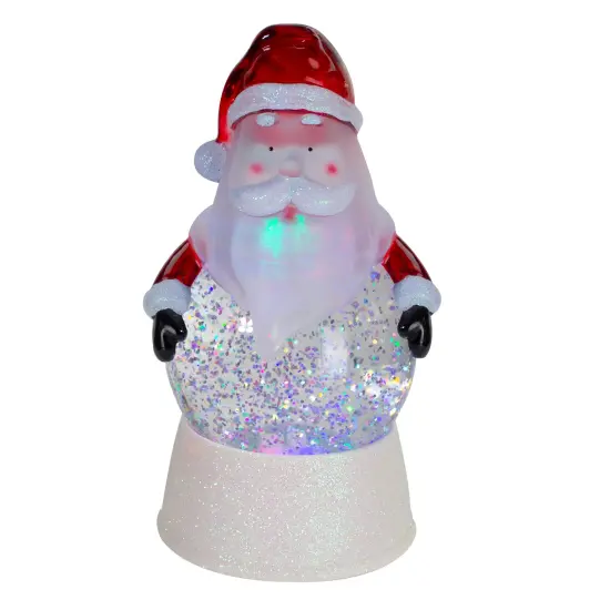 Northlight LED Lighted Color Changing Santa Christmas Snow Globe - 7" White {1}