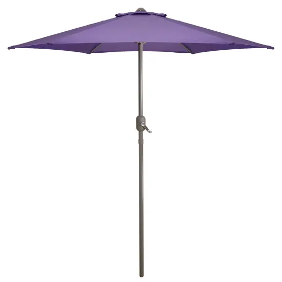 Northlight 7.5ft Outdoor Patio Market Umbrella with Hand Crank, Purple {1}