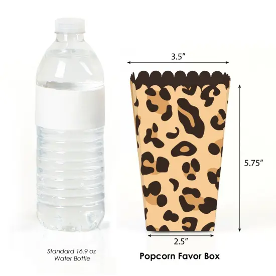 Big Dot of Happiness Leopard Print - Cheetah Party Favor Popcorn Treat Boxes - Set of 12 {3}