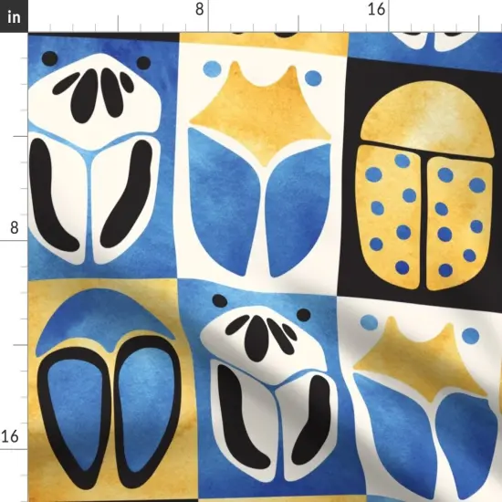 Various Fabrics by the Yard or Fat Quarter Watercolor Geometric Minimal Insects Bugs Tiles Animal Print Nature Custom Printed Fabric by Spoonflower {2}