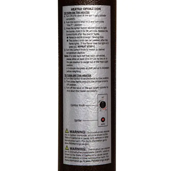 Merrick Lane Stainless Steel 7.5' Tall 40,000 BTU Outdoor Propane Patio Heater with Wheels Bronze {5}