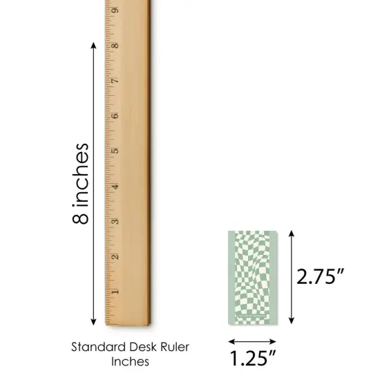 Big Dot of Happiness Sage Green Checkered Party - Mini Candy Bar Wrapper Stickers - Small Favors - 40 Count {6}