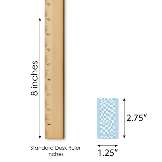 Big Dot of Happiness Blue Checkered Party - Mini Candy Bar Wrapper Stickers - Small Favors - 40 Count {6}