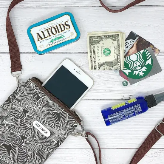 Wrapables Mini Crossbody Cell Phone Bag Front Flap / Brown {5}