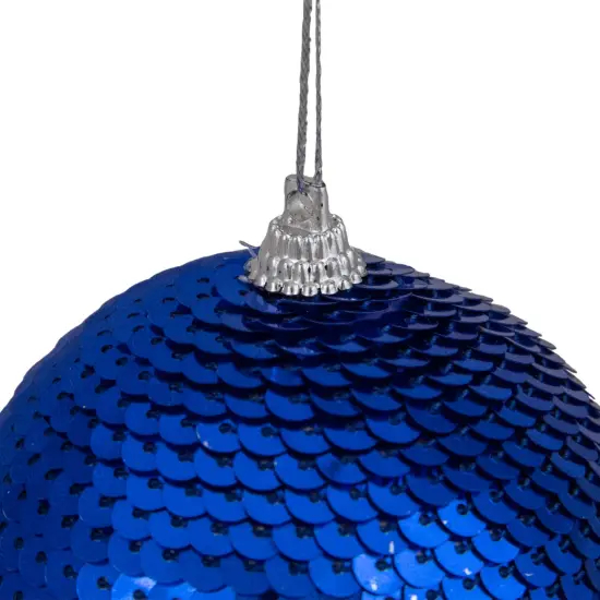 Northlight 3" Blue Sequin Shatterproof Ball Christmas Ornament {3}
