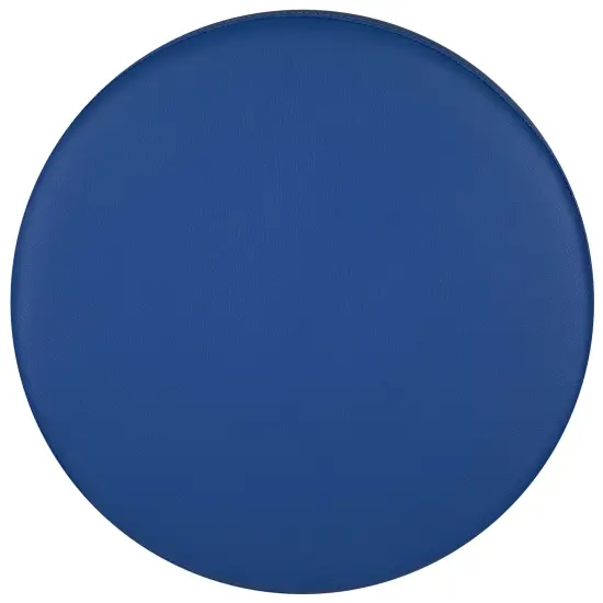 Emma and Oliver 18"H Soft Seating Flexible Circle Backless Chair for Classrooms and Common Spaces Blue {6}