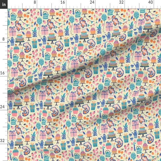 Various Fabrics by the Yard or Fat Quarter Party Pink Cupcake Birthday Balloon Pastel Candles Strawberry Cake Carp Surprise Koi Custom Printed Fabric by Spoonflower {1}