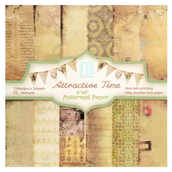 Wrapables 6x6 Decorative Single-Sided Scrapbook Paper for Arts & Crafts Projects, Scrapbooking, Card-Making Traveling Adventure {2}