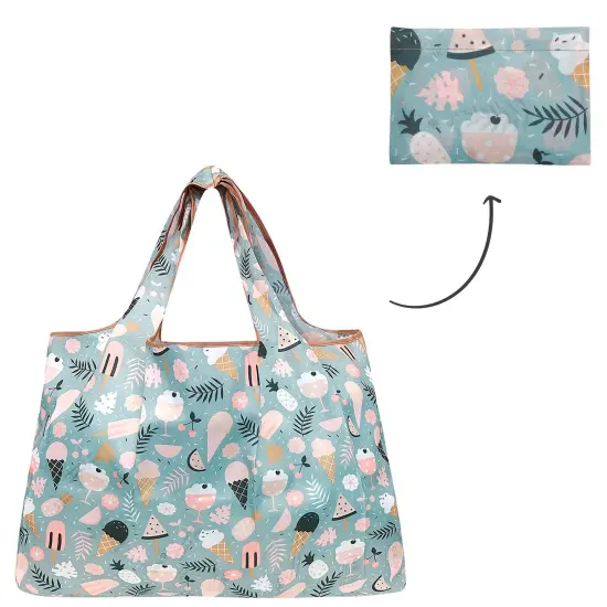 Wrapables Large Foldable Tote Nylon Reusable Grocery Bag Corsage {9}