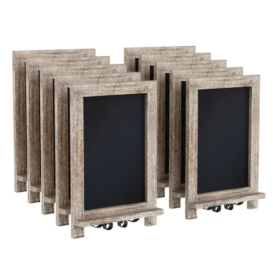 Merrick Lane Magda Set of 10 Wall Mount or Tabletop Magnetic Chalkboards with Folding Metal Legs {6}