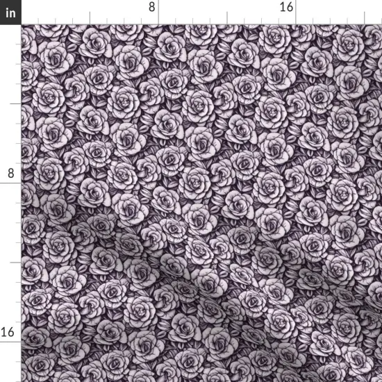 Various Fabrics by the Yard or Fat Quarter Purple Roses Lavender Floral Bouquet Custom Printed Fabric by Spoonflower {2}