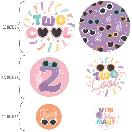 Big Dot of Happiness Two Cool - Girl - Pastel 2nd Birthday Party Giant Circle Confetti - Party Decorations - Large Confetti 27 Count {3}