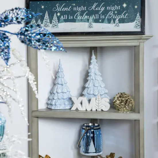 Northlight 23.5" Framed Silent Night Christmas Wall Sign Blue {4}