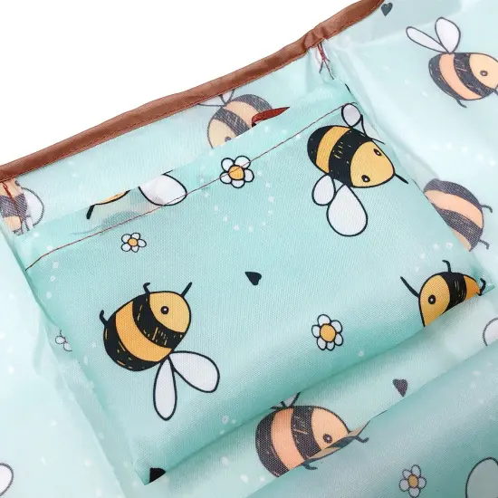 Wrapables Large & Small Foldable Tote Nylon Reusable Grocery Bags, Set of 2 Bumble Bees {4}