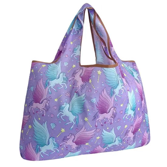 Wrapables Large Foldable Tote Nylon Reusable Grocery Bags Pegasus {1}