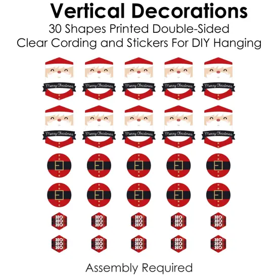 Big Dot of Happiness Jolly Santa Claus - Christmas Party DIY Dangler Backdrop - Hanging Vertical Decorations - 30 Pieces {6}