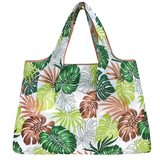 Wrapables Large Foldable Tote Nylon Reusable Grocery Bag Ferns {2}