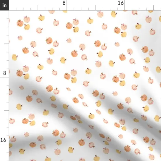 Various Fabrics by the Yard or Fat Quarter Boho Apples Hand Painted Delicate Pink Orange Autumn Fruit Custom Printed Fabric by Spoonflower {2}