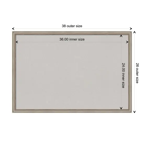 Salon Scoop Wood Framed Corkboard, Grey Cork Pewter {3}