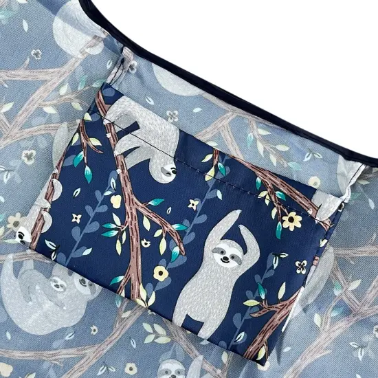 Wrapables Large & Small Foldable Tote Nylon Reusable Grocery Bags, Set of 2 Sloths {4}