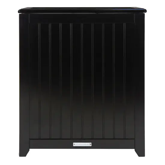 Oceanstar Mahogany Finished Rectangular Laundry Wood Hamper with Interior Bag Black {3}