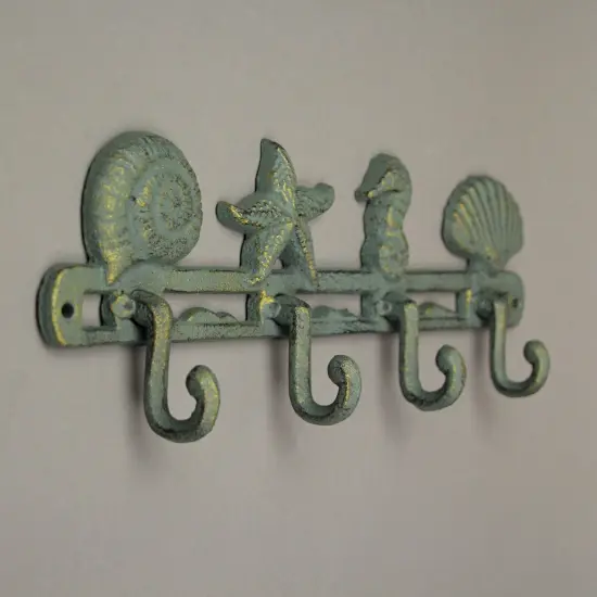 Cast Iron Starfish Seahorse Sea Life Wall Hook Decorative Towel Coat Rack Decor {3}