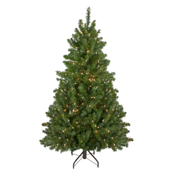 Northlight Pre-Lit Medium Canadian Pine Artificial Christmas Tree - 6' - Clear Lights Green {1}