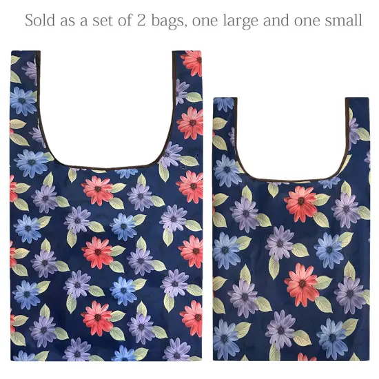 Wrapables JoliBag Collection Reusable Shopping Bag (Set of 2) Colorful Daisies {3}