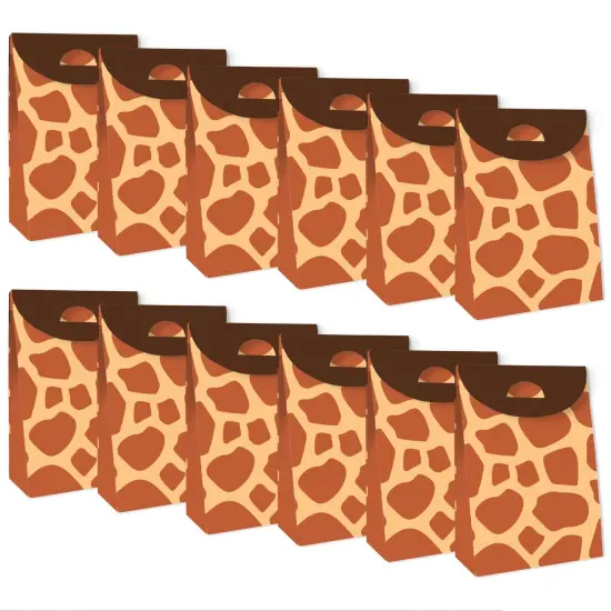 Big Dot of Happiness Giraffe Print - Safari Gift Favor Bags - Party Goodie Boxes - Set of 12 {6}