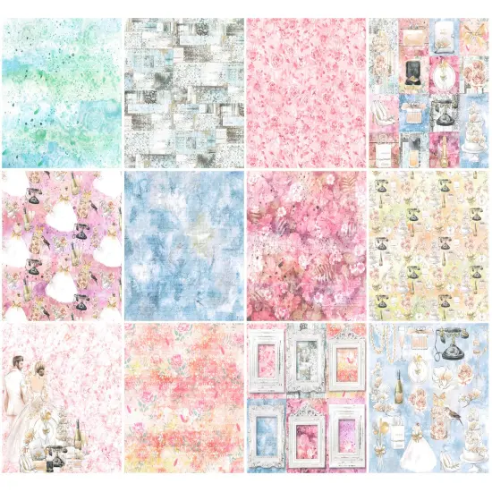 Wrapables 6x6 Decorative Single-Sided Scrapbook Paper for Arts & Crafts Projects, Scrapbooking, Card-Making Wedding {3}