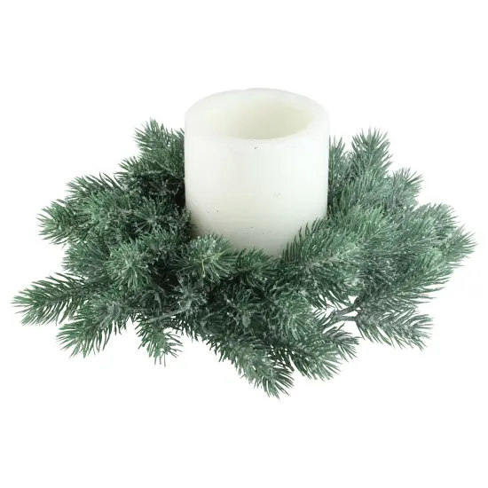 Northlight Traditional Frosted Green Pine Decorative Christmas Wreath - 12" - Unlit {3}